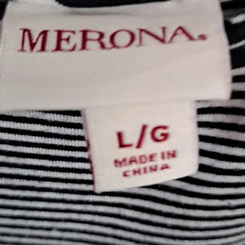 Merona Black and Gray Striped Maxi Dress Size Large - Picture 6 of 9